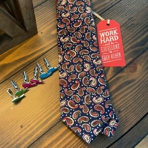 Unique Paisley Cuff-links with Tie